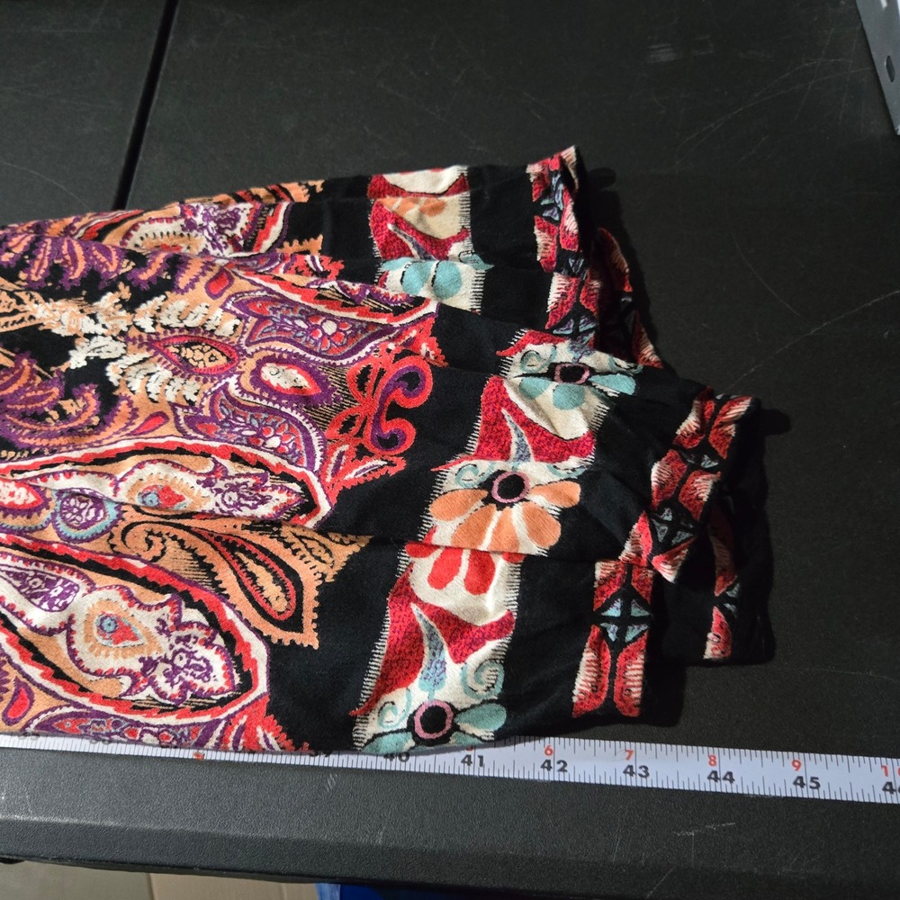 Angie Floral Paisley Open Front Midi Dress Large Boho Cottage Romantic Hippie - Picture 7 of 8